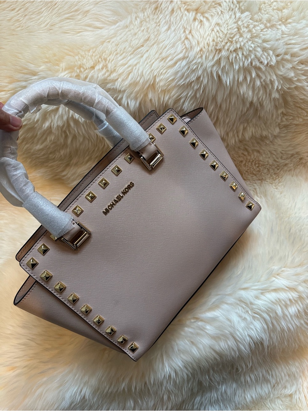 Michael Kors Blush Pink Studded Satchel